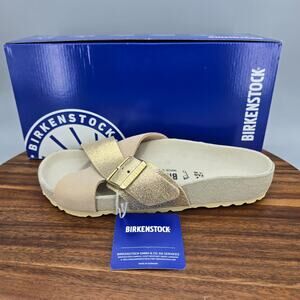 Birkenstock Gold and Tan Sandals